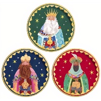 Vintage Driekoningen Borden 23 cm - 6 stuks