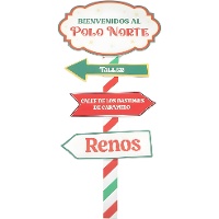 Decoratief bord met Noordpoolthema, 79 x 28 cm