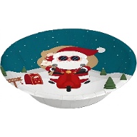 Set wegwerpkommen voor Kerstmis met kerstmanmotief