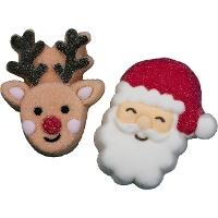 Rendier- en kerstmanmarshmallows van 180 g - PME - 12 stuks