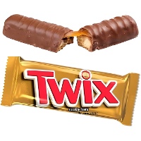 Twix met melkchocolade, karamel en biscuit, 50 g - 1 stuk
