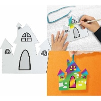 Halloween Silhouetten om te Kleuren door te Krassen - 6 st