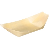 Ovale houten schaaltjes van 16,5 x 8,5 cm - 24 stuks