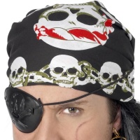 Zwarte piratenhoofddoek met schedels