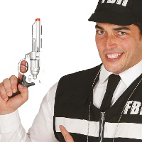 Zwarte en zilveren FBI-pistool