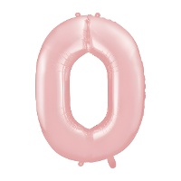 Roze cijferballon 0, 86 cm - PartyDeco - 1 stuk