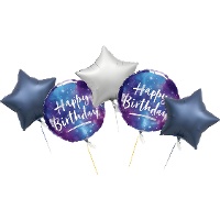 Ruimte Boeket Happy Birthday - 5 stuks