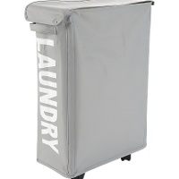 Wasmand op wielen 39 x 20 x 57 cm grijs