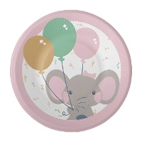 Baby Olifant Borden van 17 cm - 8 stuks