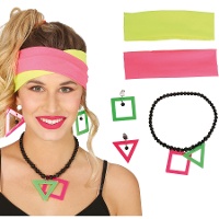 Set van neon jaren 80 accessoires - 5 stuks