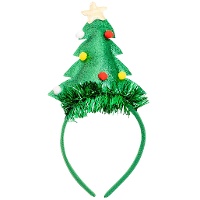 Kerstboom hoofdband met klatergoud
