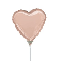 Opblaasbare ballon met kleurrijk hartvormig stokje van 23 cm - Anagram - 1 stuk