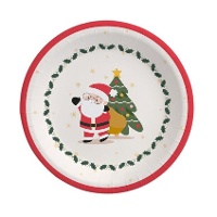 Rood-witte Kerstman borden van 18 cm - 8 stuks