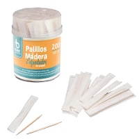 Houten tandenstokers in potje, individueel verpakt - 200 stuks