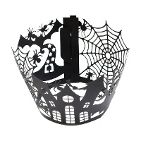 Cupcake wrappers voor Halloween - scrapcooking - 12 stuks