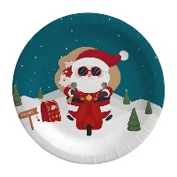 Borden van 18 cm met kerstboom - 6 stuks