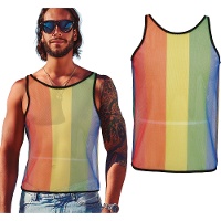 Regenboog mesh-top voor volwassenen
