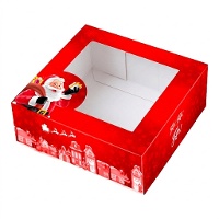 Doos van 20 x 20 x 7,5 cm voor een versierde Kerstman-taart