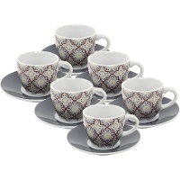 Espressokopje 90 ml met hydraulisch-tegelmotief - set van 6