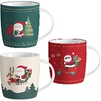 Kerstmok van 350 ml met de kerstman, assorti - 1 stuk