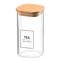 Pot van 1,2 L borosilicaatglas met bamboe deksel Tea