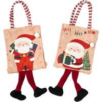 Cadeautas van 19 x 15 x 5 cm met de kerstman - 1 stuk