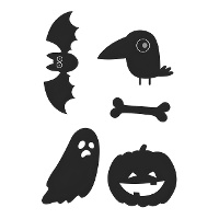 Stansmallen van kleine Halloweenfiguren - 5 stuks