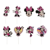 Minnie Mouse taarttoppers van papier - Dekora - 16 stuks