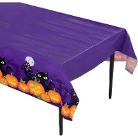 Halloween Tafelkleed met Pompoen en Kat - 1,83 x 1,32 m