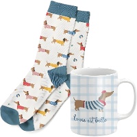 Cadeauset met mok en teckelsokken
