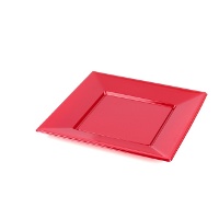 Vierkante plastic borden van 17 cm - 6 stuks
