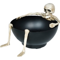 Halloween-kom met bewegend skelet, licht en geluid