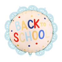 Back to School-ballon met geschulpte blauwe rand, 52 cm