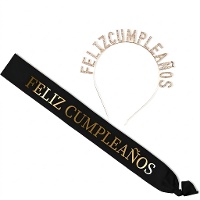 Set diadeem en zwarte sjerp 