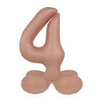 Cijferballon 4 vintage roze mat met voet, 41 cm - 1 stuk