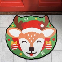 Kerstdeurmat met rendiergezicht