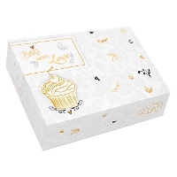 Doos van 18,2 x 13,5 x 5,4 cm voor koekjes met letterontwerp