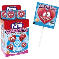 Hartenlolly's - individuele verpakking - Fini caretos funny faces - 170 stuks