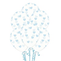 Transparante latex ballonnen met hartjes van 30 cm - PartyDeco - 50 stuks