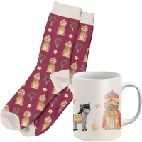 Cadeauset mok en sokken met Koning Gaspar