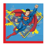Superman-servetten 16,5 x 16,5 cm - 20 stuks