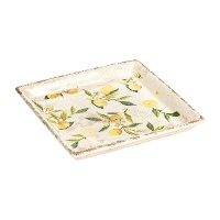 Vierkante sleutelschaal met citroenen