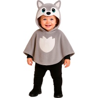 Babyponcho met wolvenkap