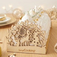 Houtdecoratie voor Kerstboomstamuiteinden - Scrapcooking - 2 stuks