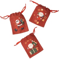Cadeauzakje met de Kerstman, 15 x 12 cm - 1 stuk
