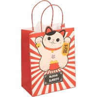 Cadeauzak 23 x 18 x 10 cm - Gelukskat (maneki-neko)