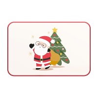 Placemat met glimlachende Kerstman van 43 x 28 cm - 1 stuk