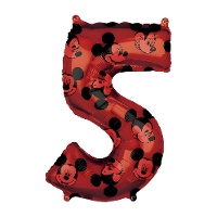 Cijferballon '5' met Mickey Mouse, 66 cm - Anagram