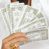 Tas met dollarbiljetten - 75 stuks