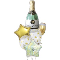 Gouden en groene boeket van Cava-fles - 6 stuks